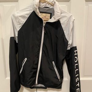 XS Girls Hollister Zip Up Black / White Jacket